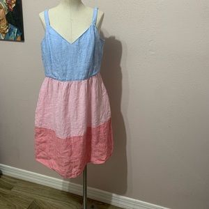 Cynthia Rowley  linen tiered dress Size 10